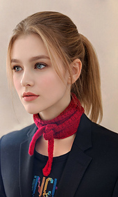 Skinny crochet scarf photographed in natural light