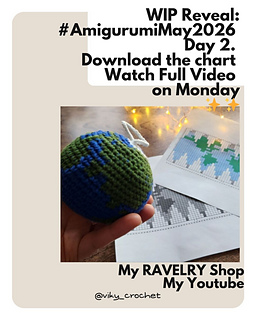 A 3D amigurumi globe showing a geographically accurate Earth crochet pattern with green continents and blue oceans.