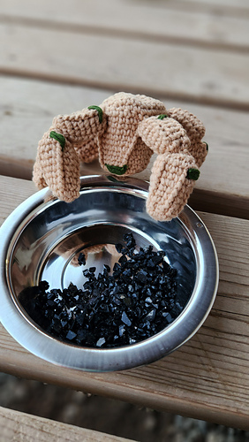 alien golem inspired by epic sci-fi, rocky crochet pattern