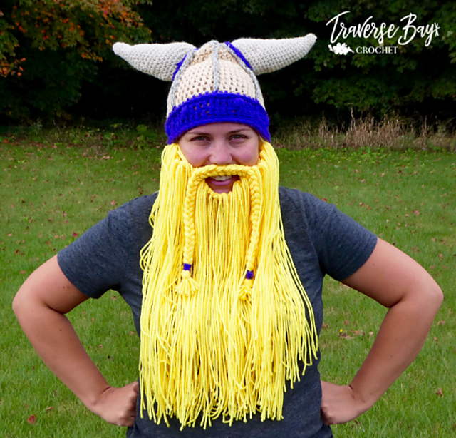 Viking Helmet Hat pattern by Laura Wilson