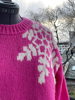 Knit Polka Dots Snowflake Pullover Sweater