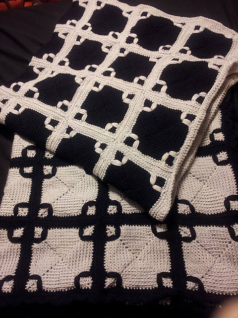 Ravelry: Black and White Afghan pattern by American Thread Company