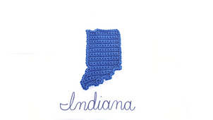 State of Indiana crochet applique.