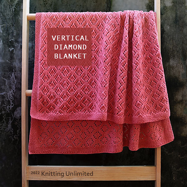 Ravelry Vertical Diamond Blanket pattern by KnittingUnlimited