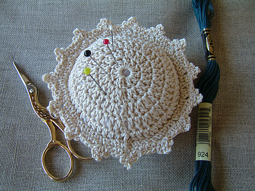 Blue Pincushion with a Clover Edging photo 1