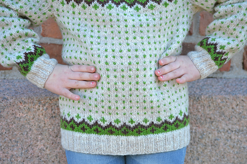 Go'værskofta - genser med rundfelling til barn - Vanja Blix Langsrud