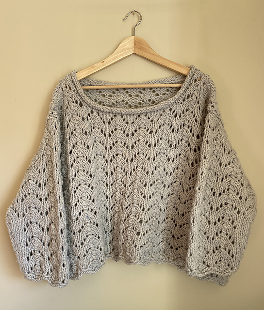 Meg Chunky Lace jumper pattern by Jane Zielinski-Raynor