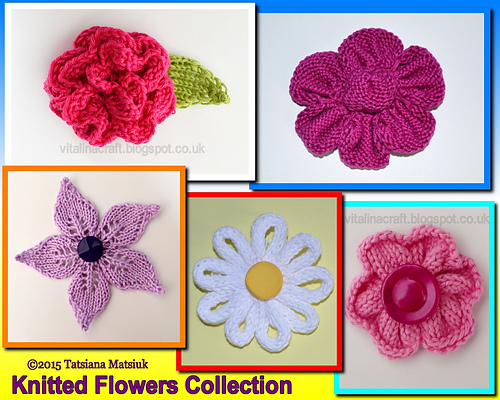 Ravelry: Knitted Flowers Collection pattern by Tatsiana Matsiuk