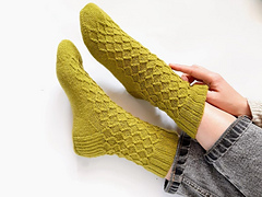 Mid calf knitted socks