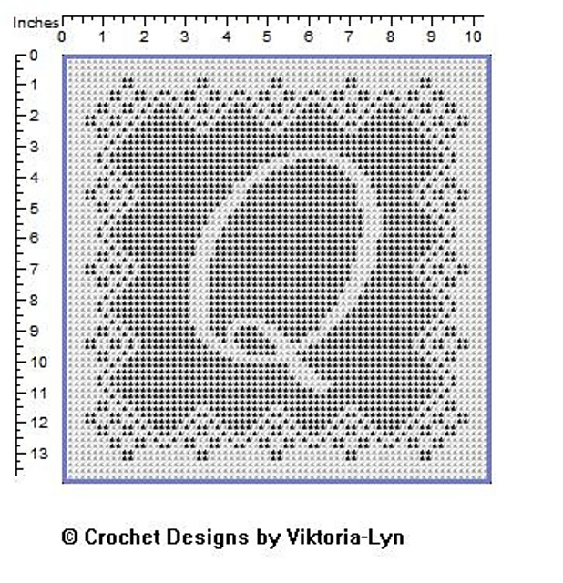 Ravelry Filet crochet letter "Q" pattern by ViktoriaLyn