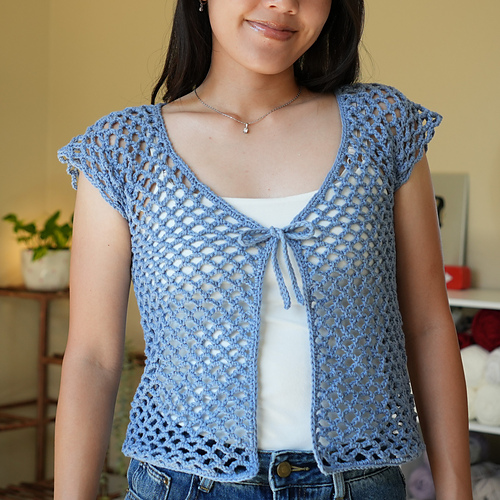Tie-Front Mesh Top