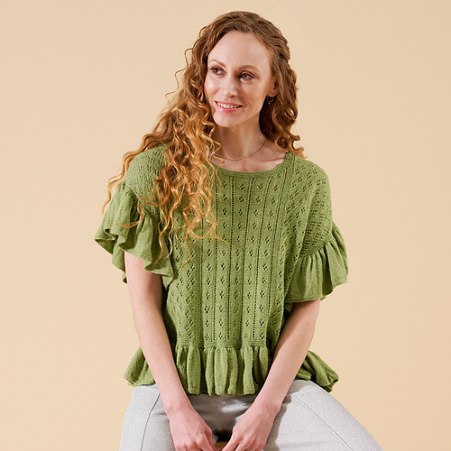 Ravelry: Juliana Lace Ruffle Top & Cardigan pattern by Chloe
