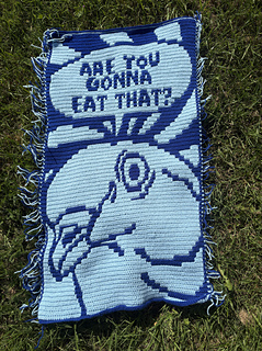Are You Gonna Eat That? Overlay Mosaic Crochet Wall Hanging Decor Pattern