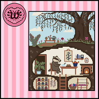 Badger Bed and Breakfast Tapestry Crochet Wall Hanging Decor Pattern