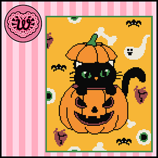 Pumpkin Purrfection Tapestry Crochet Wall Hanging Pattern