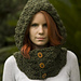 Hooded Cowl with Buttons pattern 