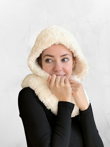 Faux Fur Hooded Infinity Scarf photo 3