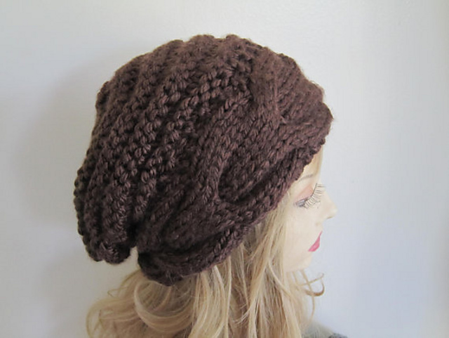 crochet cable slouch hat pattern