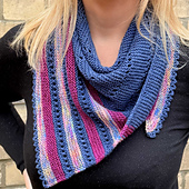 Sky Trail Shawl shown in 'Midnight' colourway