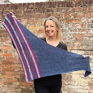 Sky Trail Shawl shown in 'Midnight' colourway