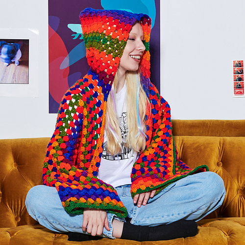 Hexagon Cardigan with Hood - Yarnspirations Design Studio