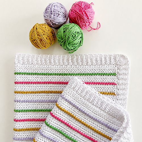 Cotton Blooms Striped Blanket
