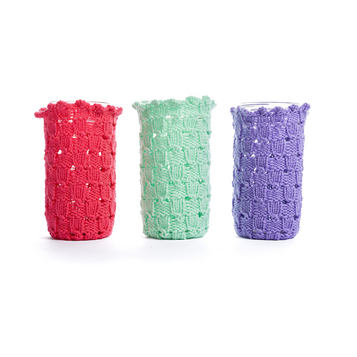 Sweet Scallop Woven Jar Cozy