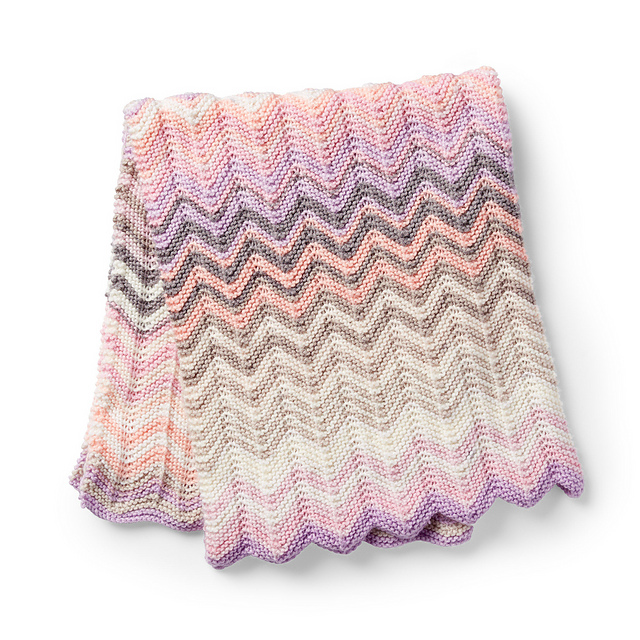 Ravelry Shaded Chevrons Baby Blanket pattern by Yarnspirations Design