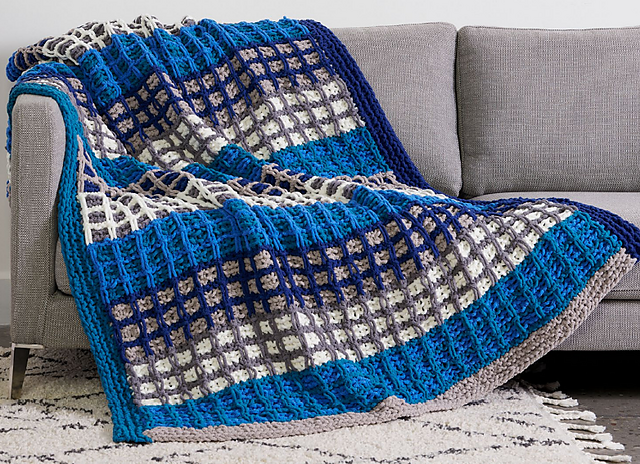 Ravelry: Knitting Grids Blanket pattern by Yarnspirations Design Studio