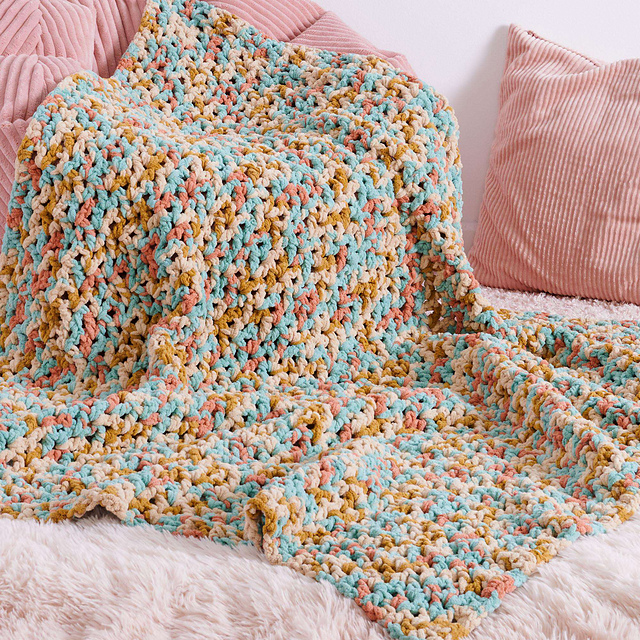 Ravelry Easy Peasie Blanket pattern by Bernat Design Studio