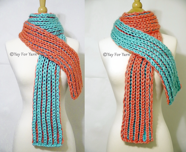 Ravelry 2 Color Brioche Scarf Pattern By Yay For Yarn Patterns