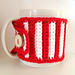 Crochet candy cane stripe mug cosy/cozy pattern 