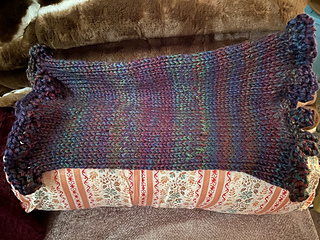 Long for a snood or shorter for a neck warmer. You can even fold a snood in half for a neck warmer.