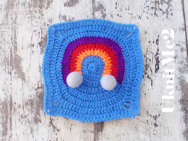 Rainbow Granny Square Motif