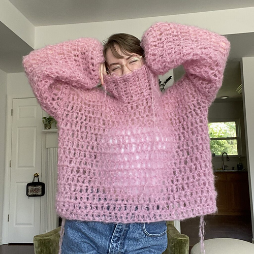 ENKEL Fluffy Mohair Genser - Heather Brooke