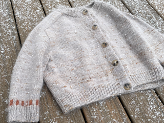 La Bien Aimee-Merino DK, colour way in Quail + Light grey mohair