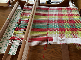 I was left with just enough room to weave the last edge.