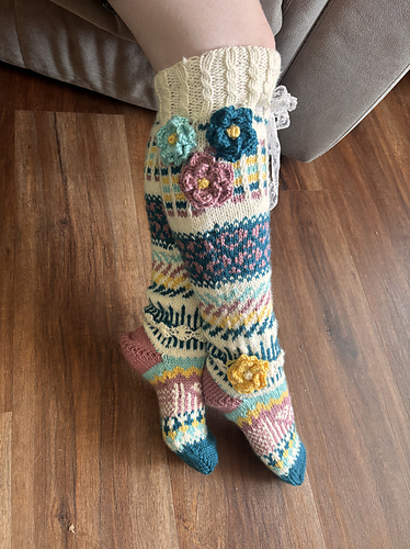 Knee High Flower Socks