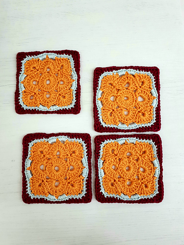 Flower Motif Square Coaster photo 3