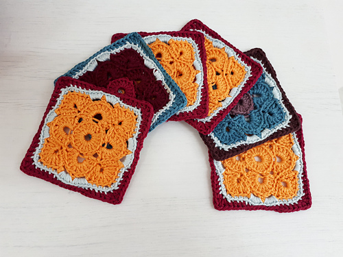 Flower Motif Square Coaster photo 8