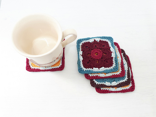 Flower Motif Square Coaster photo 7