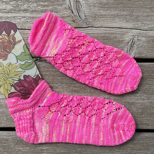 Ravelry Diamond Lace Ankle Sock pattern by Jennifer Anne
