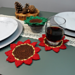 Poinsettia Coaster Set pattern 