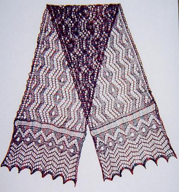 Ravelry Rippling Waters Lace Scarf pattern by Dorothy Siemens