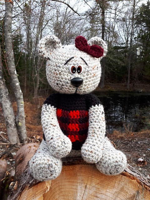 buffalo plaid teddy bear