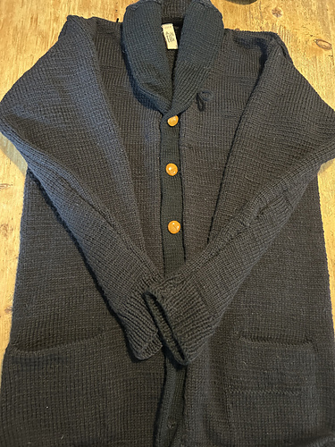 Man's Knitted Sweater with Shawl Collar photo 4