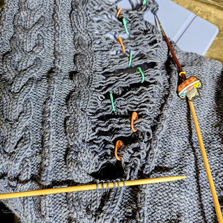 Setting up the cables to reknit.