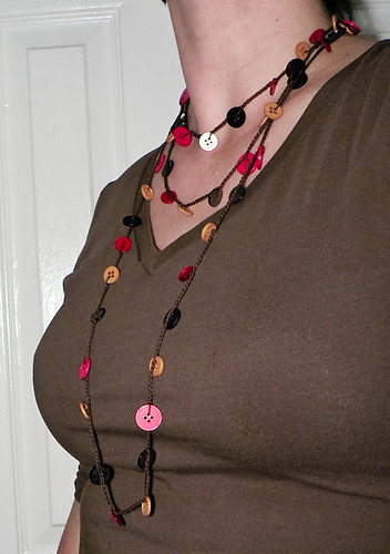 crochet button necklace and or wrap bracelet photo 1