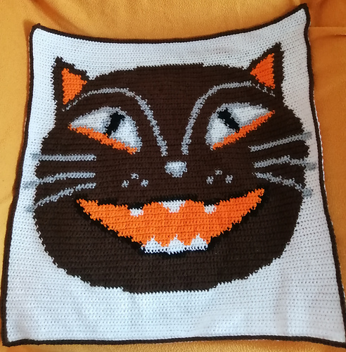 Vintage Halloween Grin Cat
