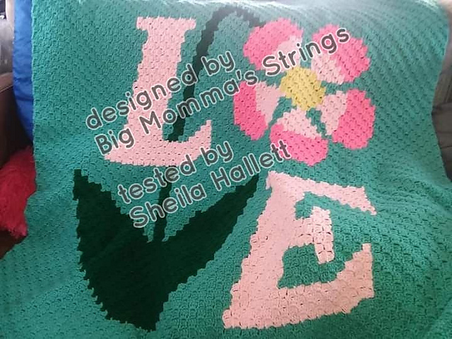 Ravelry: C2C Love Flower pattern by Big Momma's Strings